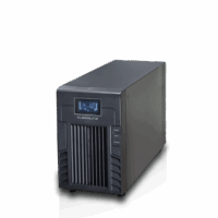 เครื่องสำรองไฟฟ้า CLEANLINE UPS PS-3000 ด้านหน้า แสดงหน้าจอ LCD และปุ่มควบคุม พร้อมช่องระบายอากาศ