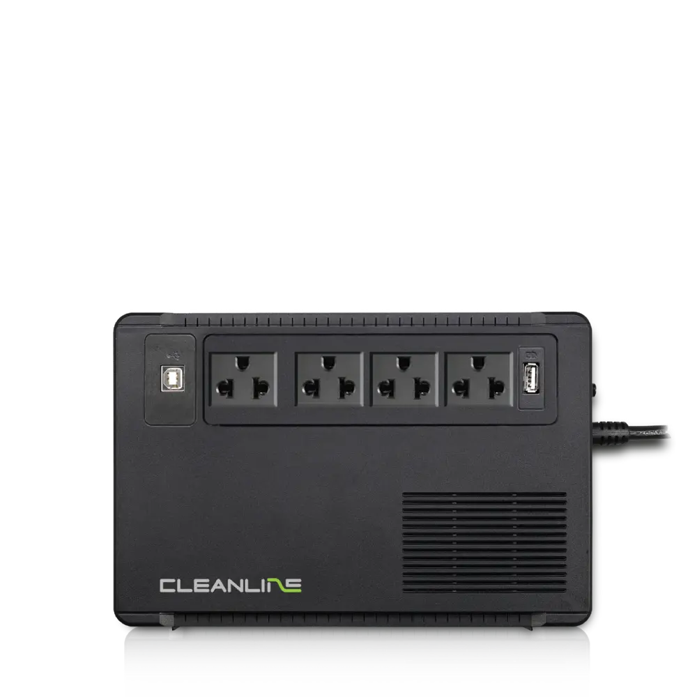 ภาพด้านหลังเครื่องสำรองไฟ CLEANLINE Evolution-1000
