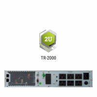 ด้านหลังเครื่องสำรองไฟฟ้า CLEANLINE TR-2000 True On-Line Rack-mount พร้อมช่องเชื่อมต่อ