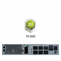 ด้านหลังเครื่องสำรองไฟฟ้า CLEANLINE TR-3000 True On-Line Rack-mount พร้อมช่องเชื่อมต่อครบครัน