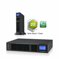 เครื่องสำรองไฟฟ้า Cleanline TR-6000 และ TR-10K UPS แบบ Rack-mount 2U, True On-Line Double Conversion, แสดงด้านหน้าพร้อมหน้าจอ LCD