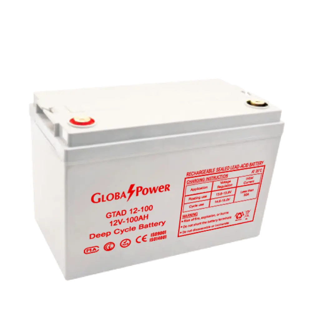 ภาพแบตเตอรี่ GlobalPower GTAD12-100 ขนาด 12V 100Ah สำหรับระบบสำรองไฟ