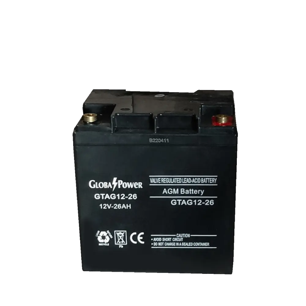 ภาพแบตเตอรี่ GlobalPower GTAG12-26 ขนาด 12V 26Ah สำหรับระบบสำรองไฟ