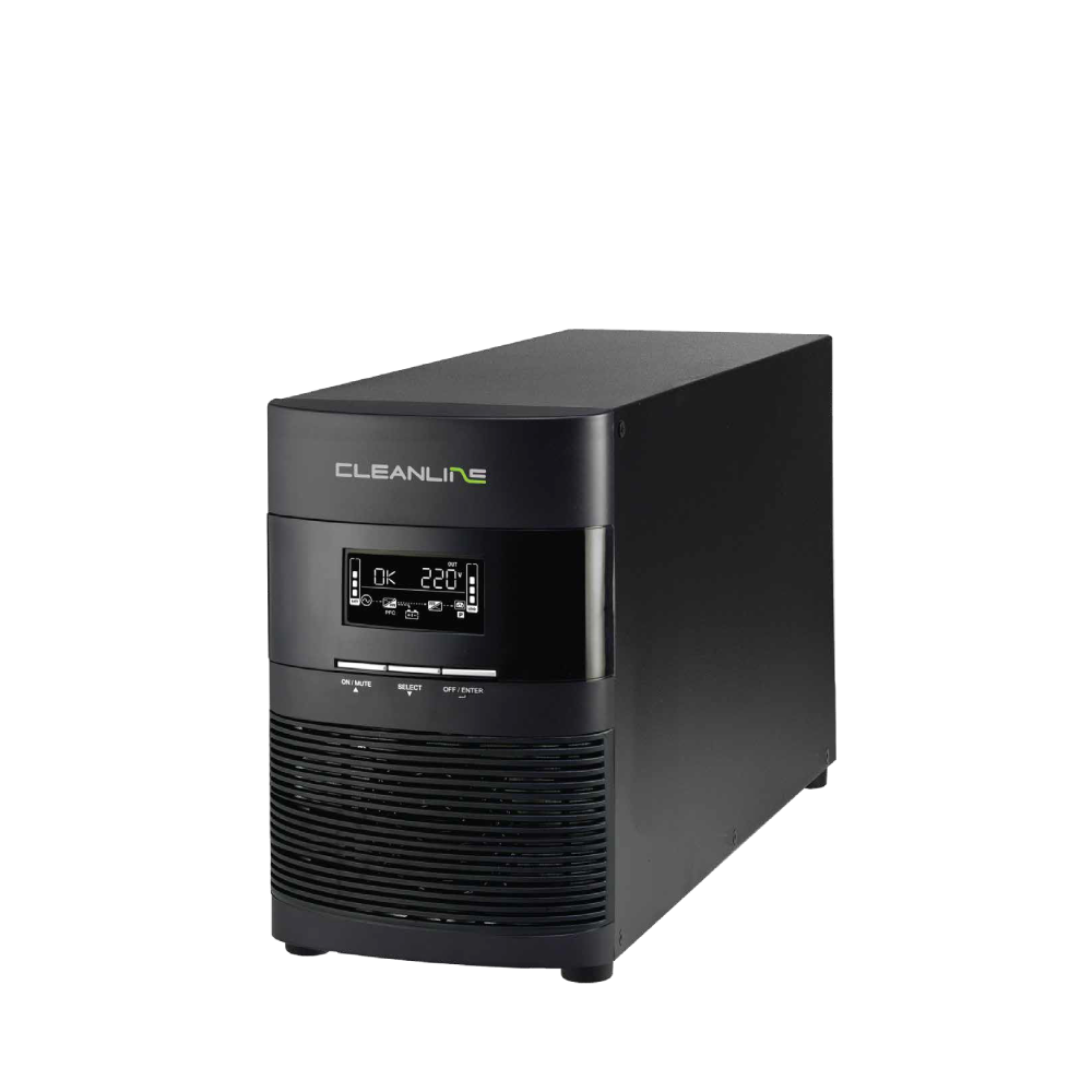 Cleanline UPS T-2000 B4 V3 เครื่องสำรองไฟ True Online Double Conversion PF1.0 ด้านหน้า