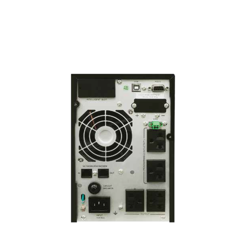 Cleanline UPS T-2000 B4 V3 เครื่องสำรองไฟ True Online Double Conversion PF1.0 ด้านหลัง