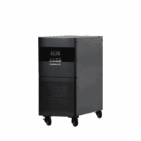 Cleanline T-Series PF1.0 True On-Line UPS Tower รุ่น T-6000 และ T-10K ด้านหน้า พร้อมหน้าจอ LCD แสดงสถานะ