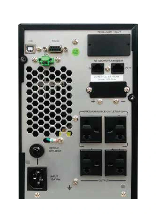 Cleanline UPS T-1000 B2 V3 เครื่องสำรองไฟ True Online Double Conversion PF1.0 ด้านหลัง