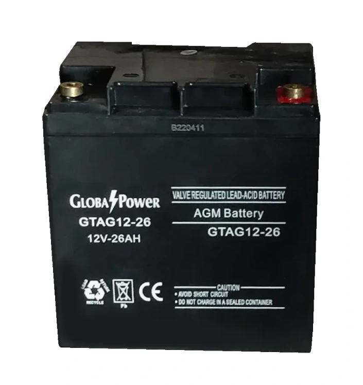 ภาพแบตเตอรี่ GlobalPower GTAG12-26 ขนาด 12V 26Ah สำหรับระบบสำรองไฟ